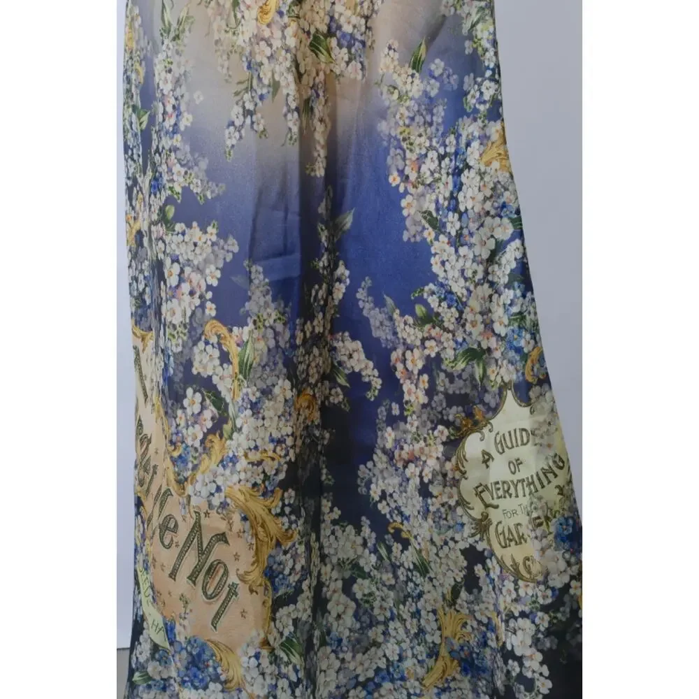 Zimmermann Tama Bias Forget Me Not Flare Skirt Silk Satin Organza Floral Maxi 1 - Picture 4 of 16